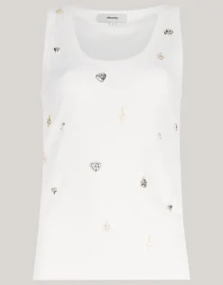 Shoeby Stud Tanktop Wit<DAMES Tops
