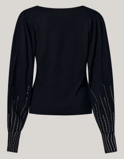 Shoeby Studded Gebreide V-hals Trui Zwart<DAMES Truien En Sweaters