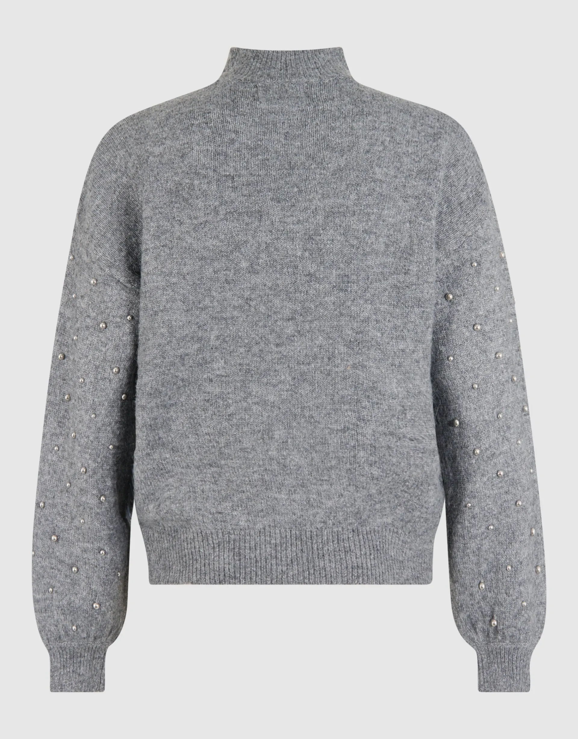 Shoeby Studded Sleeve Trui Grijs<DAMES Truien En Sweaters