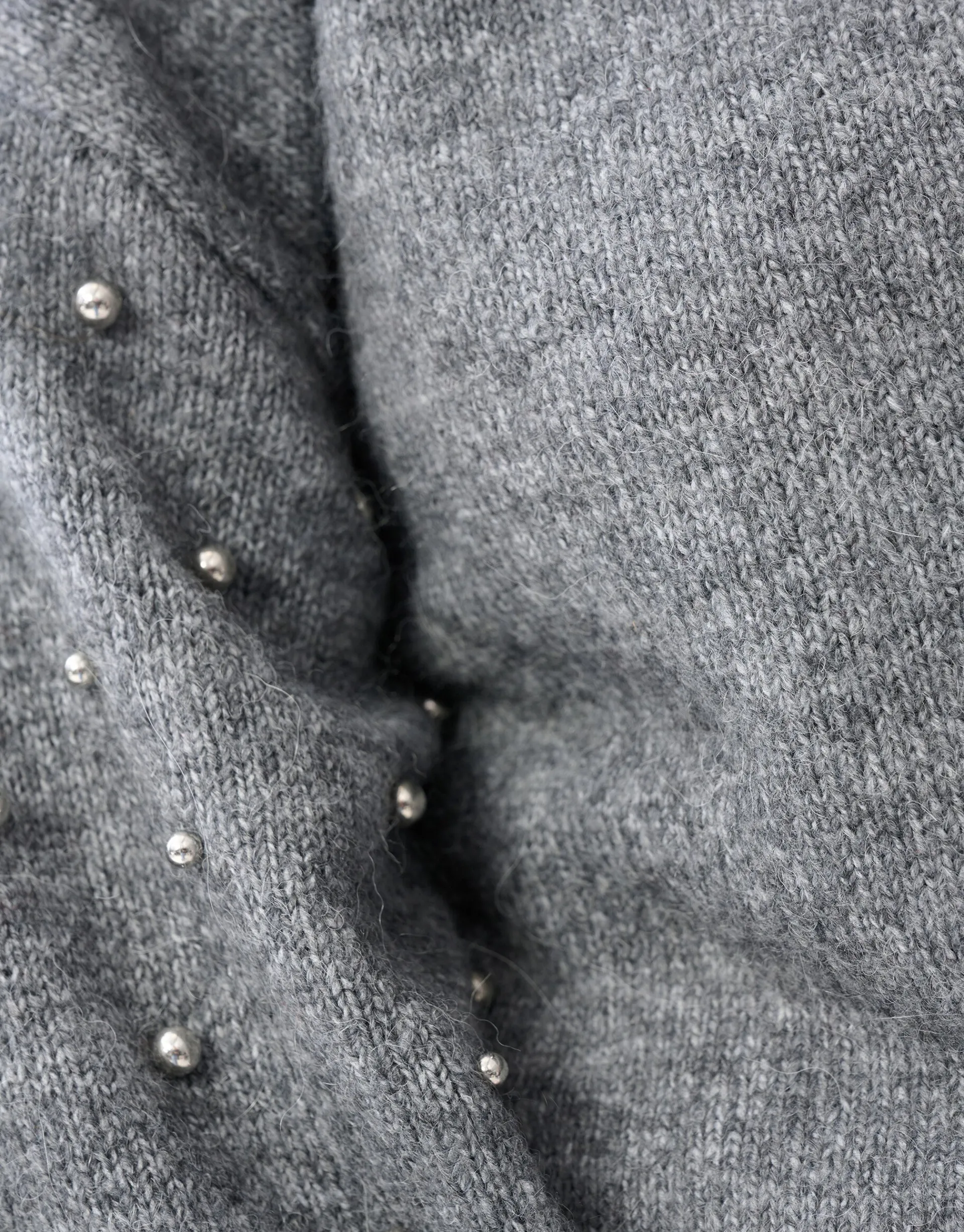 Shoeby Studded Sleeve Trui Grijs<DAMES Truien En Sweaters