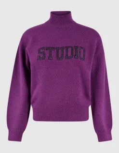 Shoeby Studio Strass Trui Donkerpaars<DAMES Truien En Sweaters