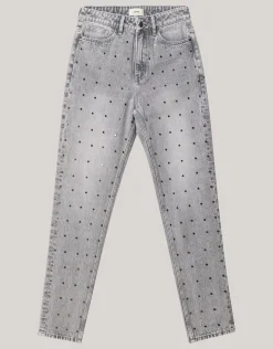 Shoeby Studs Tapered Fit Jeans Grijs<DAMES Jeans