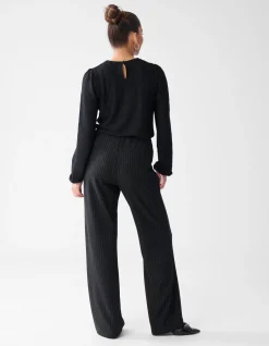 Shoeby Swirl Structuur Top Zwart<DAMES Tops