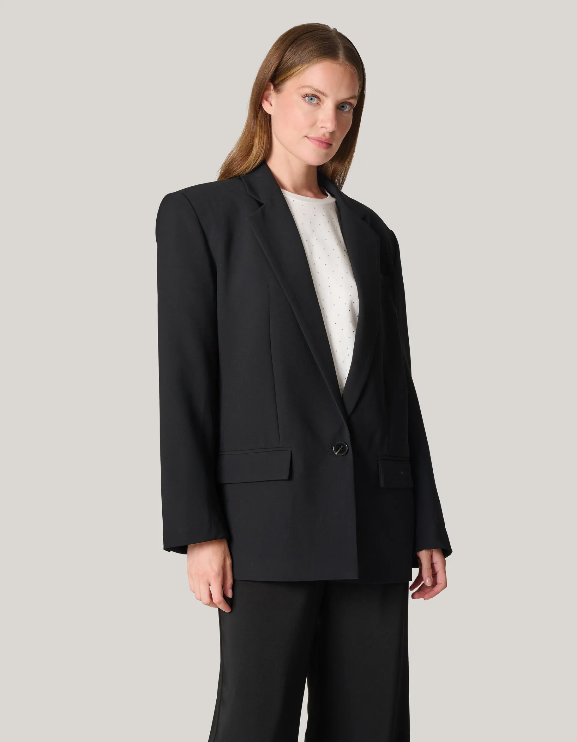 Shoeby Tapered Fit Blazer Zwart<DAMES Blazers