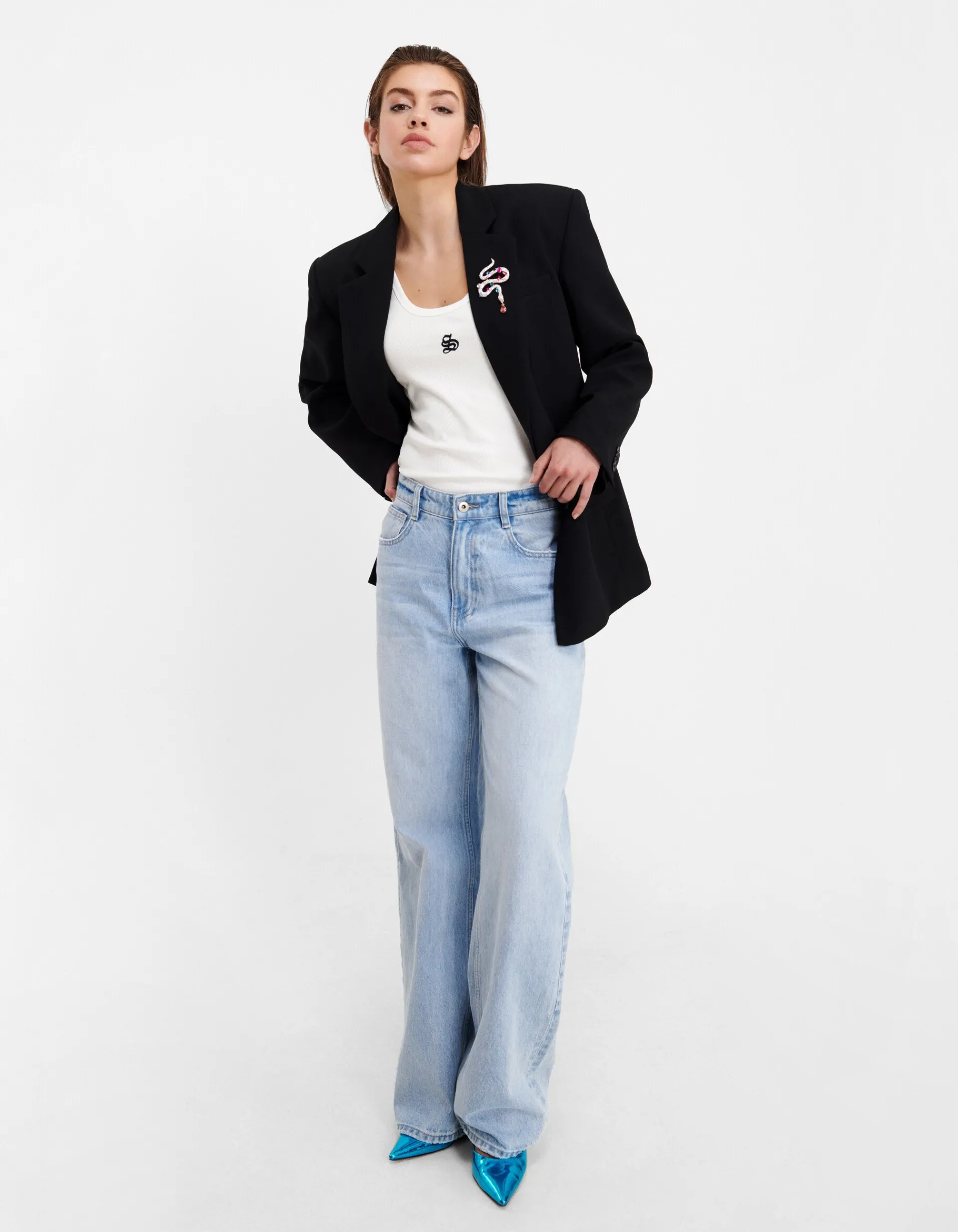 Shoeby Tapered Fit Blazer Zwart<DAMES Blazers