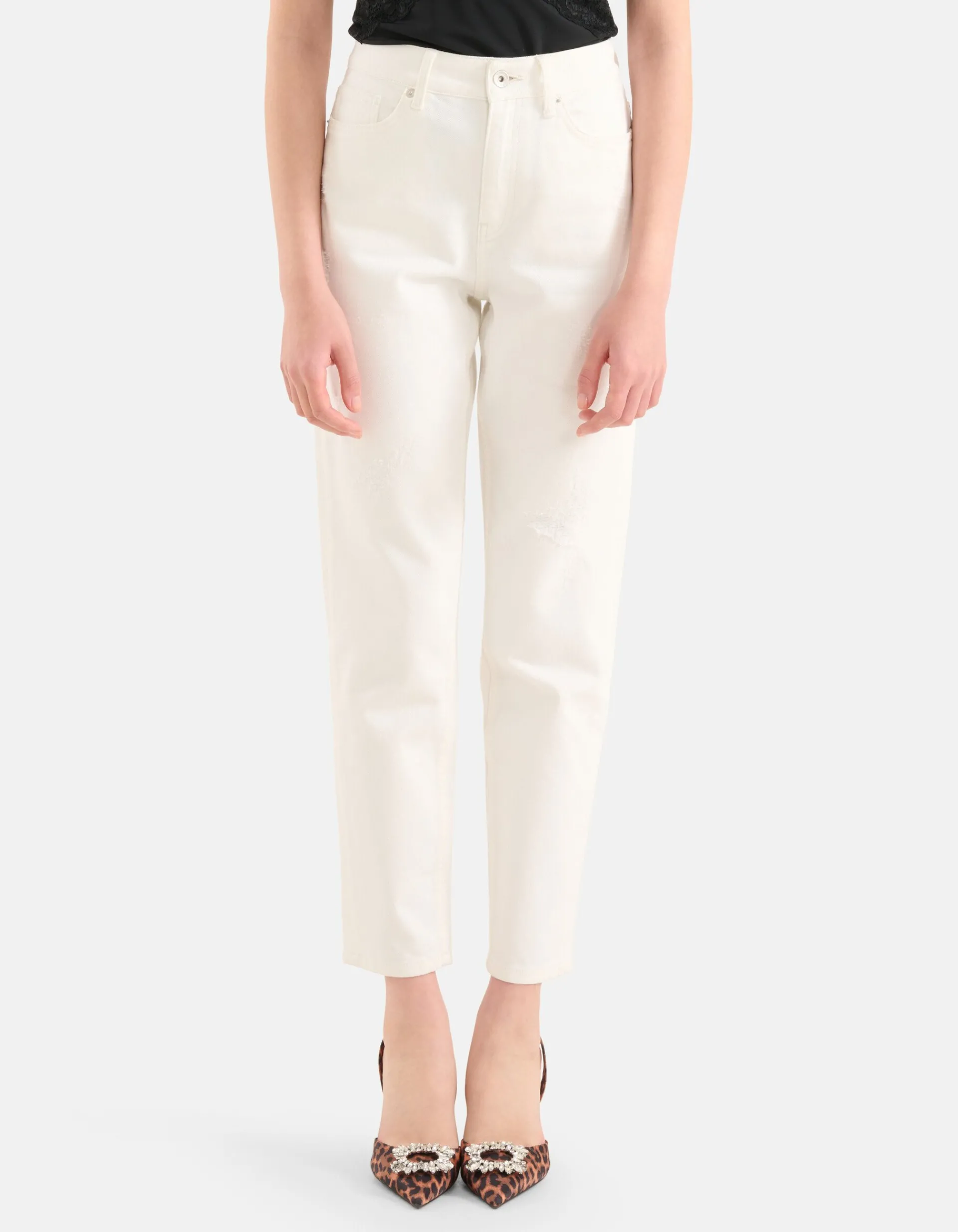Shoeby Tapered Fit Jeans Wit L29<DAMES Jeans