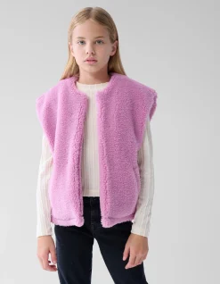 Shoeby Teddy Embroidery Gilet Roze< Gilets