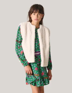 Shoeby Teddy Gilet Gebroken Wit< Gilets