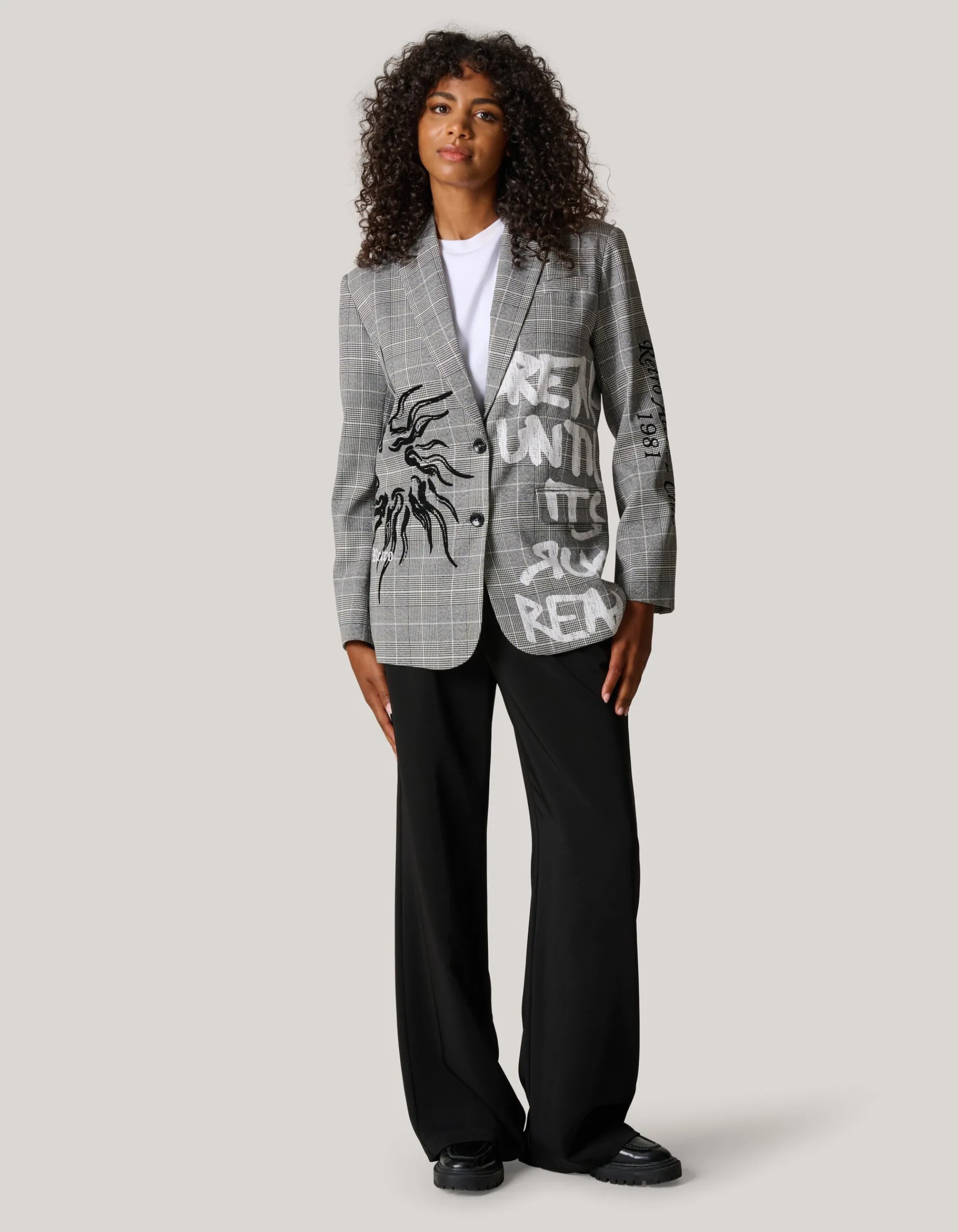 Shoeby Tekst Blazer Grijs<DAMES Blazers