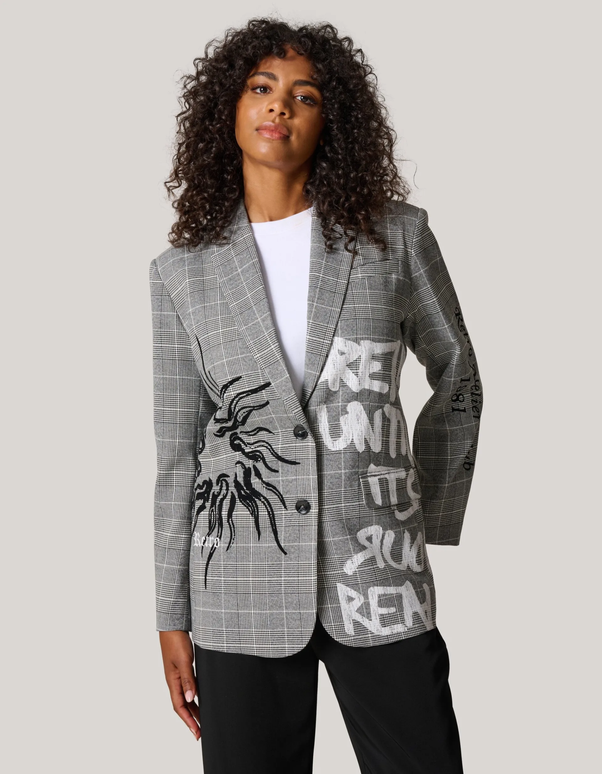 Shoeby Tekst Blazer Grijs<DAMES Blazers