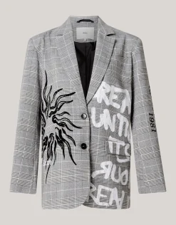 Shoeby Tekst Blazer Grijs<DAMES Blazers