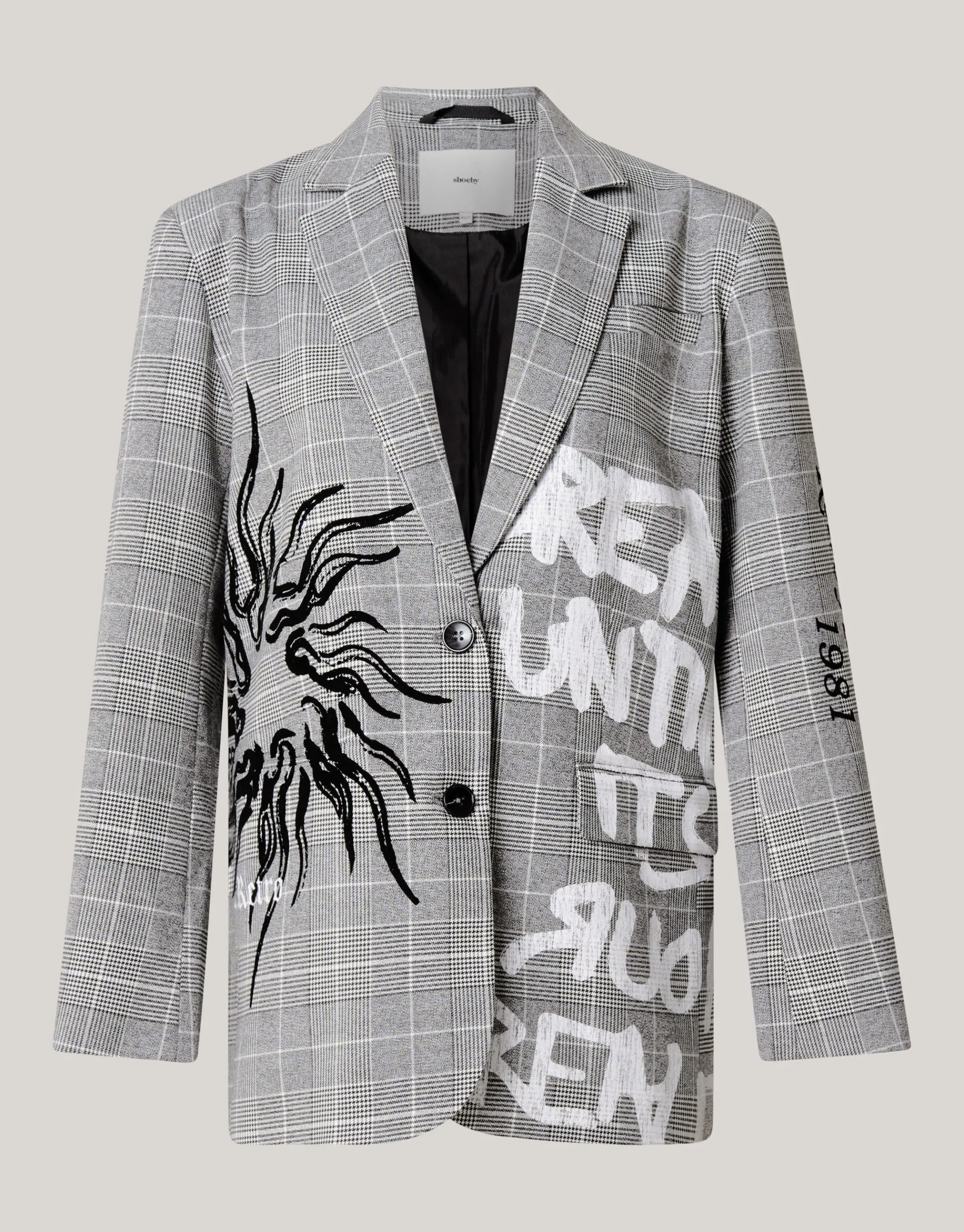 Shoeby Tekst Blazer Grijs<DAMES Blazers