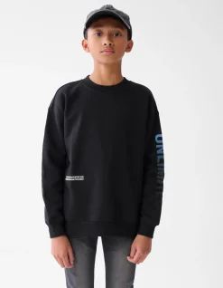 Shoeby Tekstprint Sweater Zwart< Gebreide Truien|Sweaters