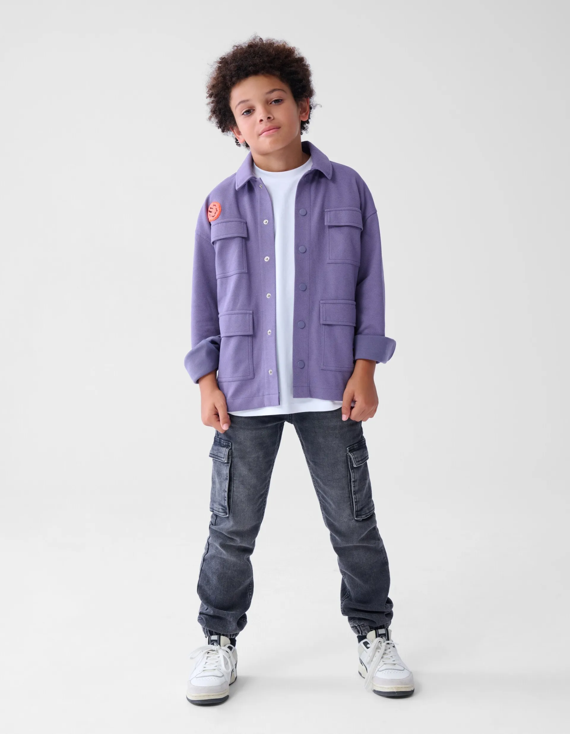 Shoeby Towelling Patch Overshirt Paars< Jacks