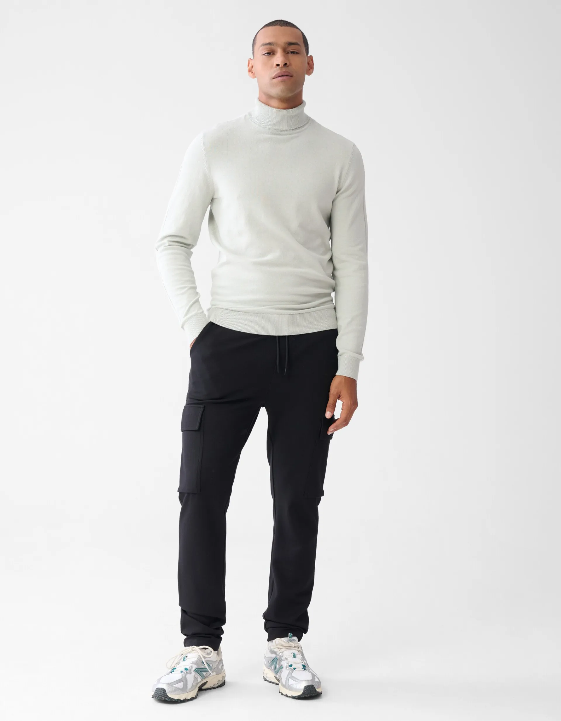 Shoeby Tricot Cargo Broek Zwart<Heren Broeken