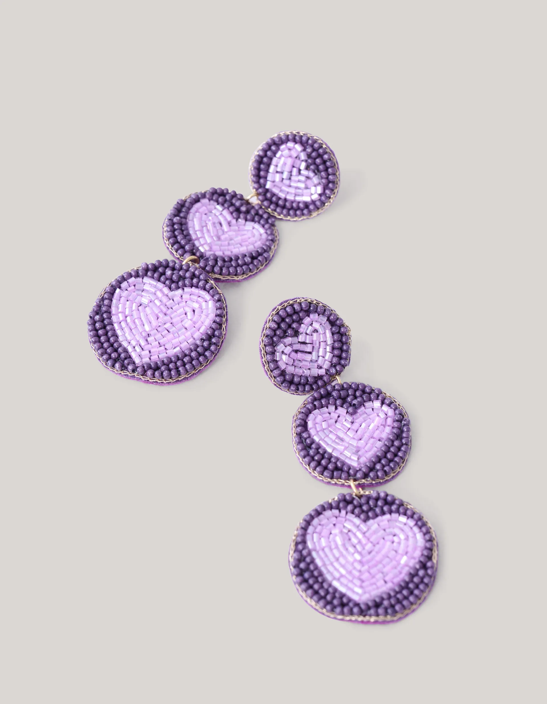 Shoeby Triple Heart Oorbellen Paars<DAMES Sieraden