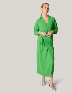 Shoeby Twist Midi Jurk Groen<DAMES Jurken