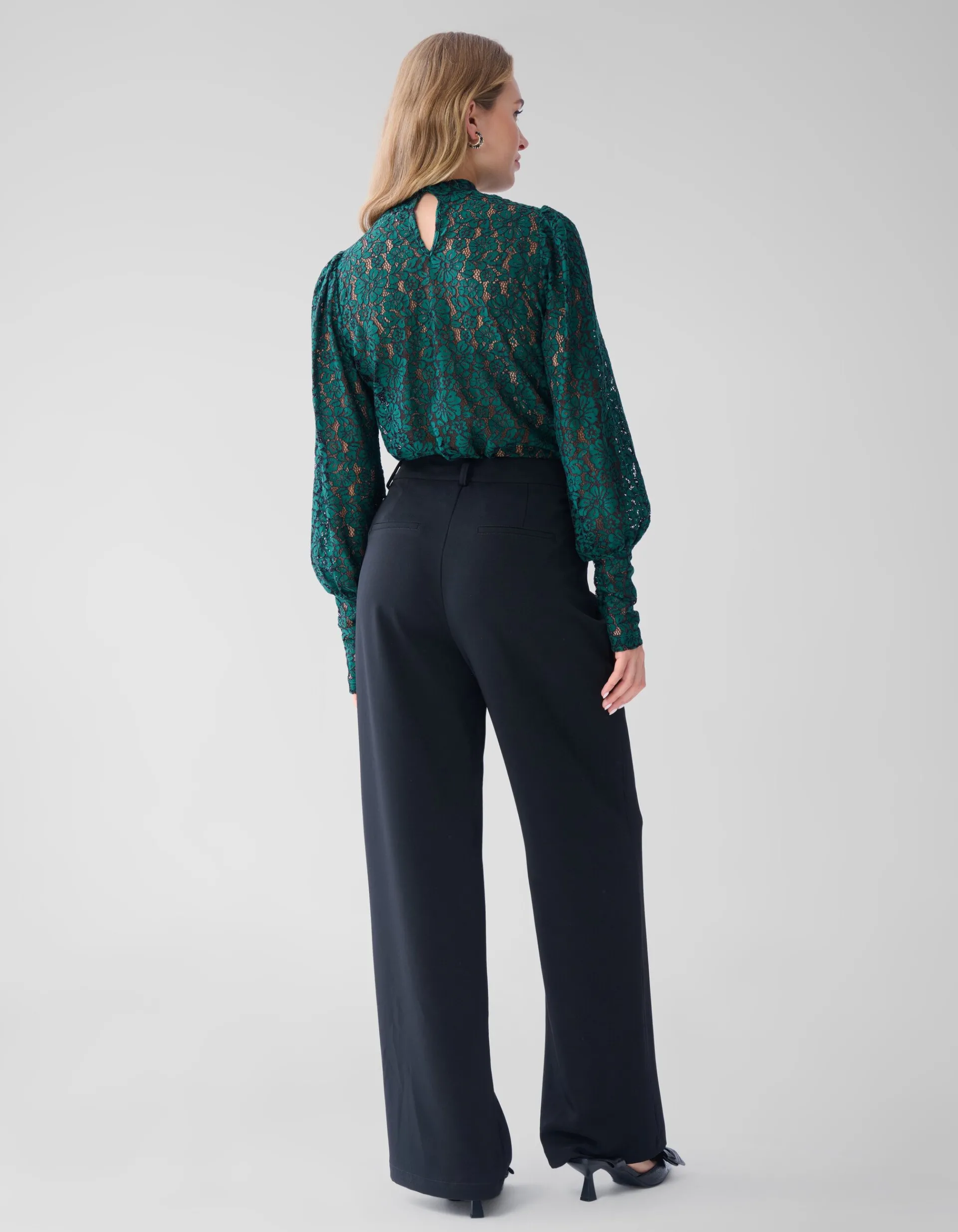 Shoeby Two Tone Kanten Top Donkergroen<DAMES Tops