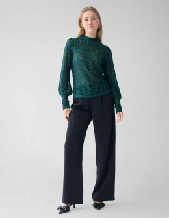 Shoeby Two Tone Kanten Top Donkergroen<DAMES Tops