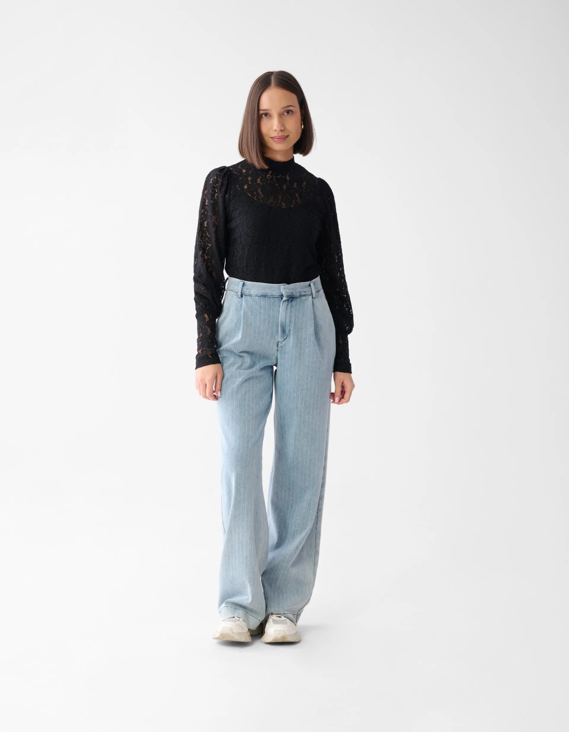 Shoeby Two Tone Kanten Top Zwart<DAMES Tops