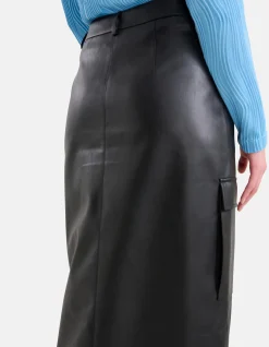 Shoeby Vegan Leren Cargo Rok Zwart<DAMES Rokken