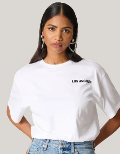 Shoeby Velvet Artwork T-Shirt Wit<DAMES T-Shirts