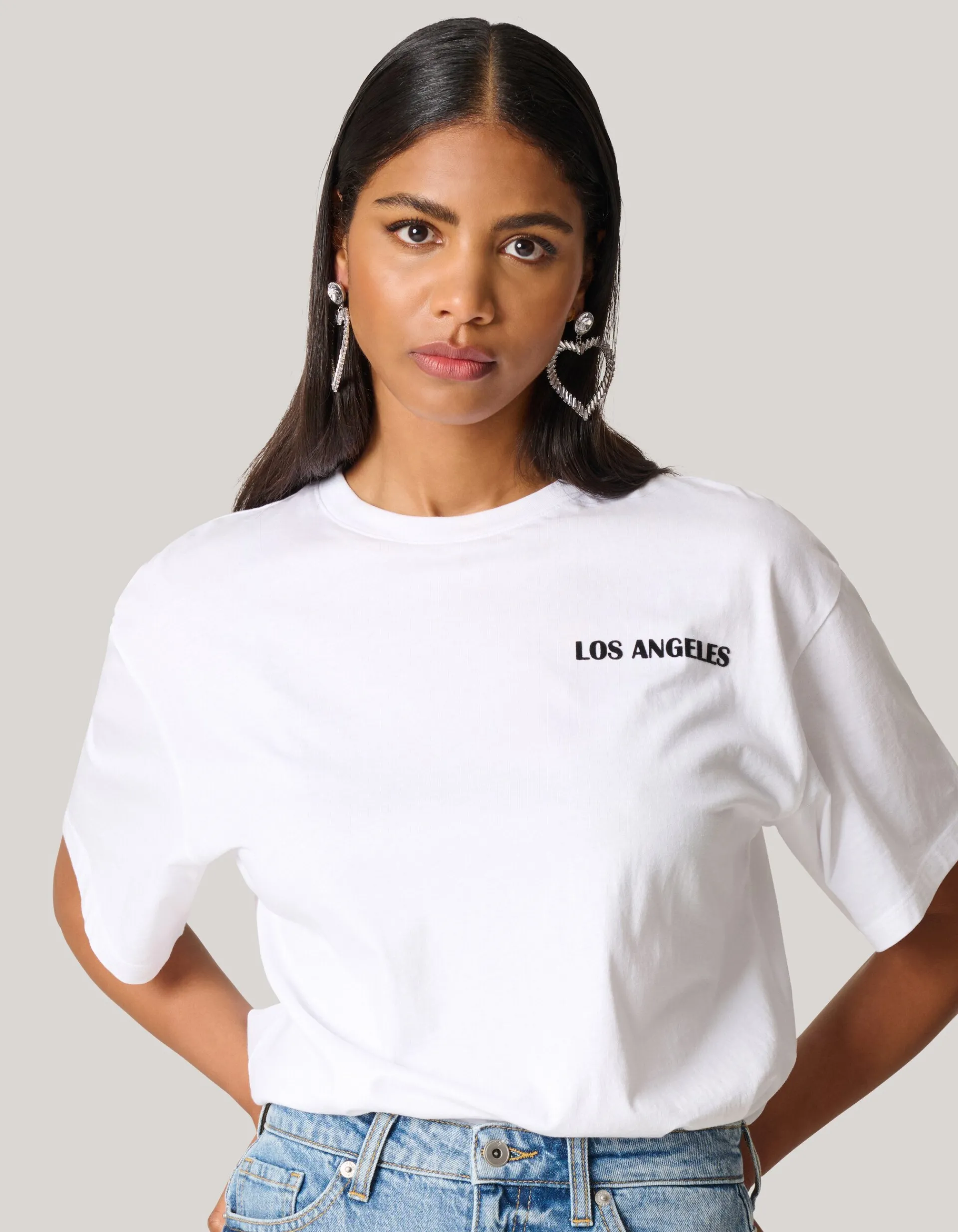 Shoeby Velvet Artwork T-Shirt Wit<DAMES T-Shirts