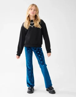 Shoeby Velvet Heart Flared Legging Blauw< Broeken