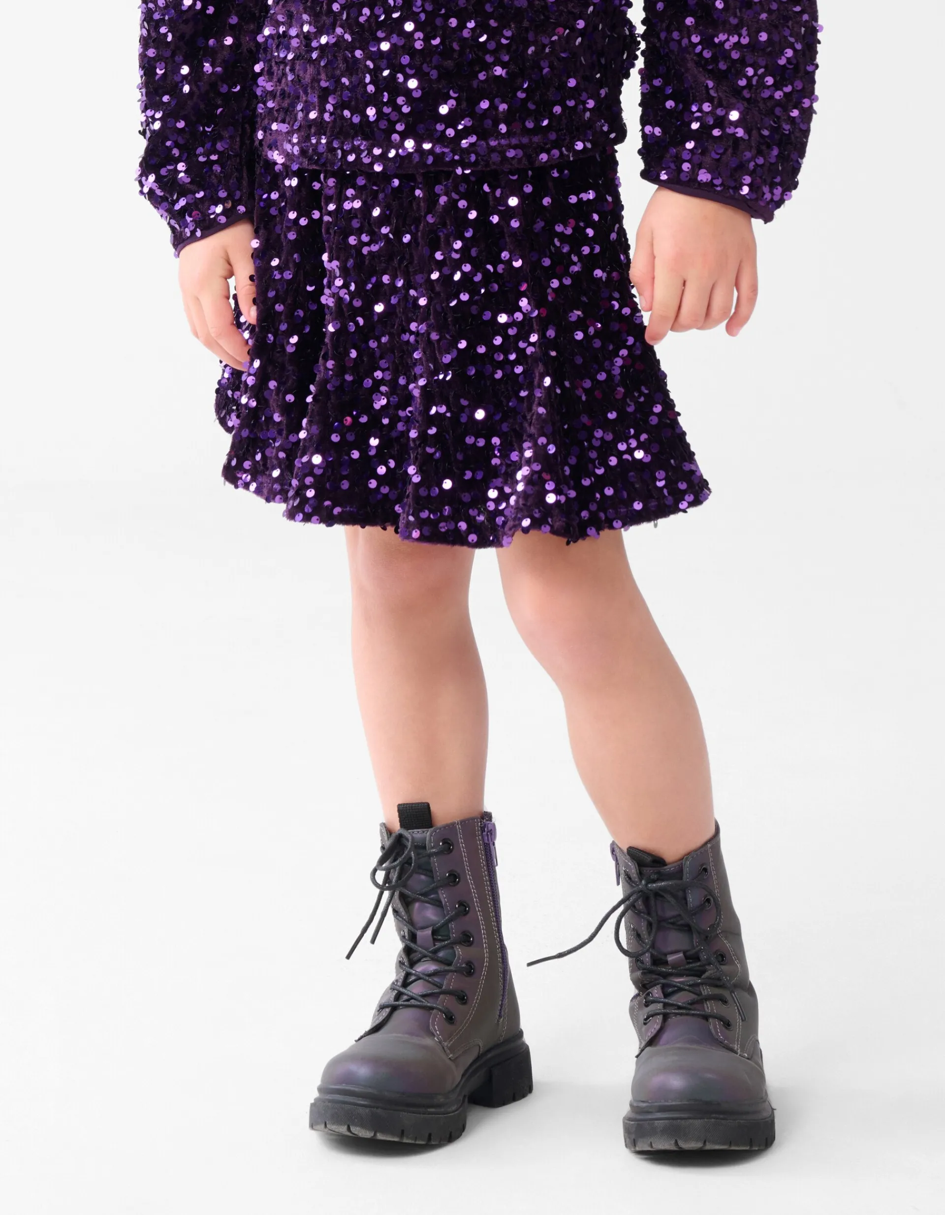 Shoeby Velvet Pailletten Mini Rok Paars< Rokken