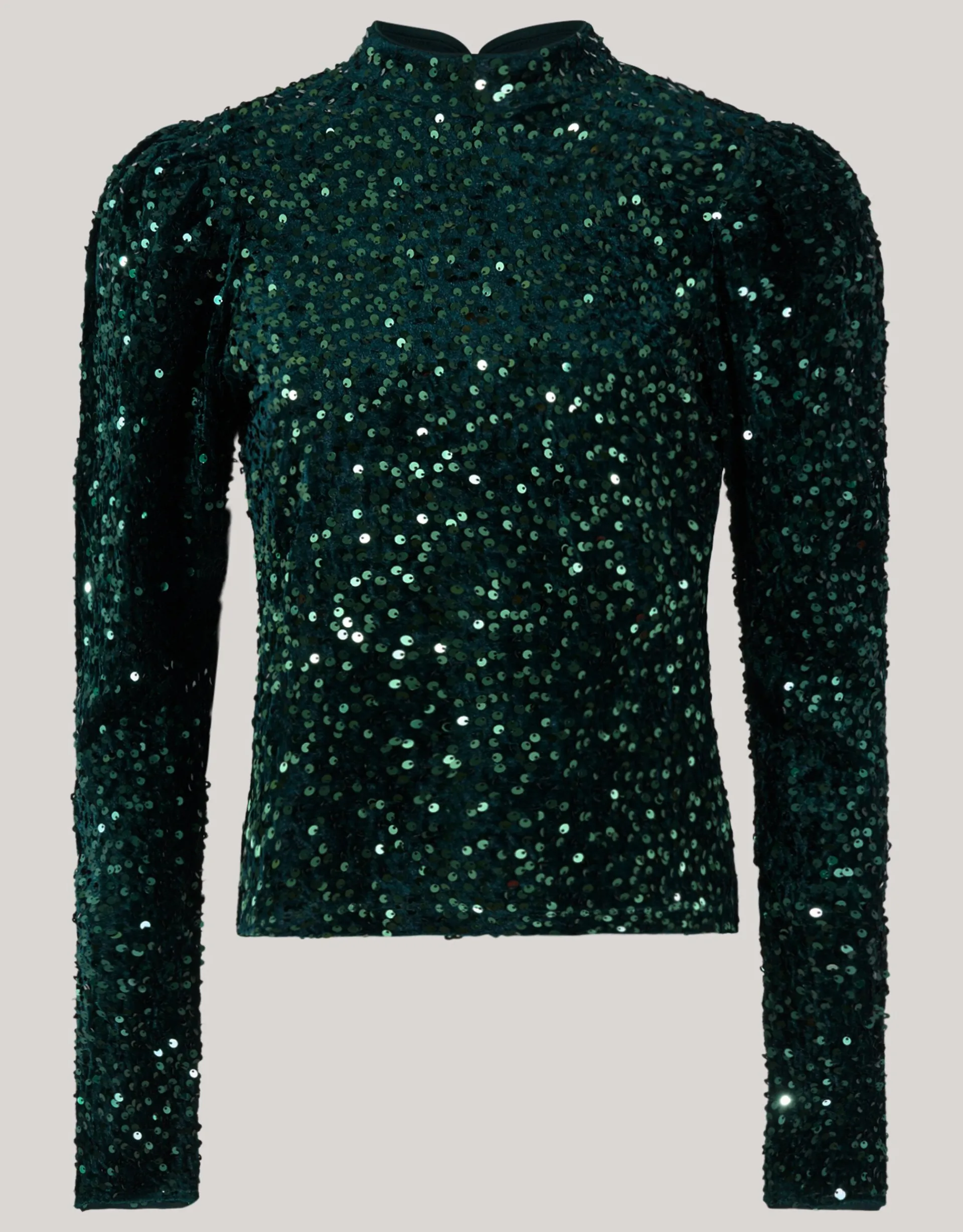 Shoeby Velvet Pailletten Top Donkergroen<DAMES Tops