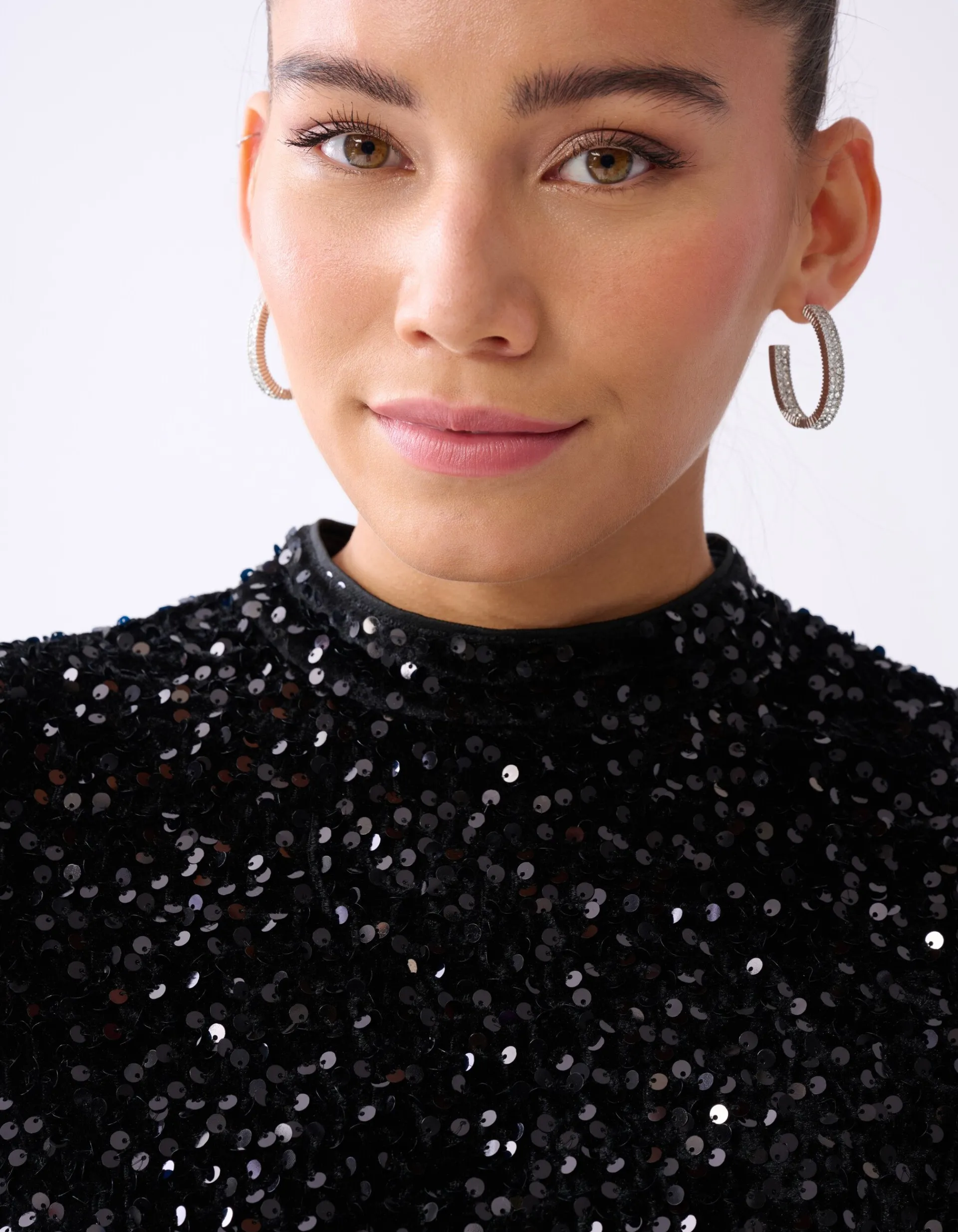 Shoeby Velvet Pailletten Top Zwart<DAMES Tops
