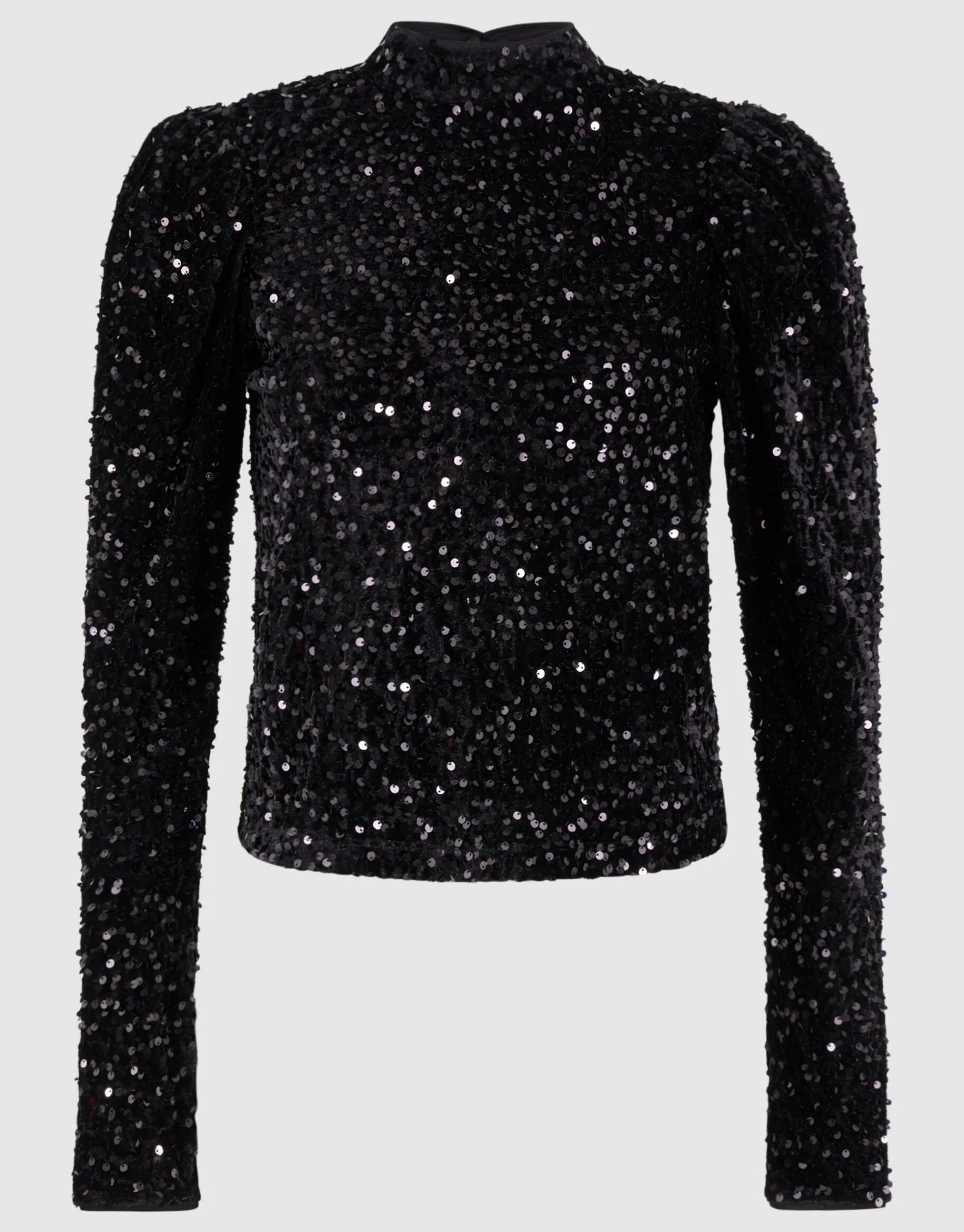 Shoeby Velvet Pailletten Top Zwart<DAMES Tops