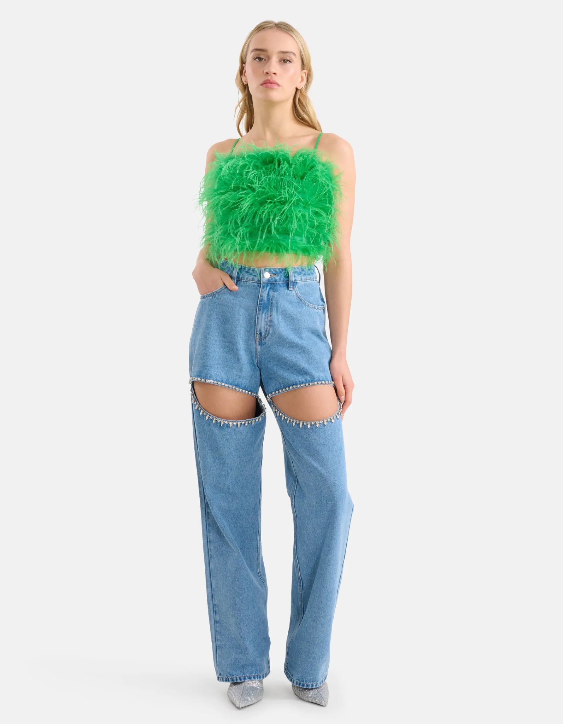 Shoeby Veren Top Groen<DAMES Tops