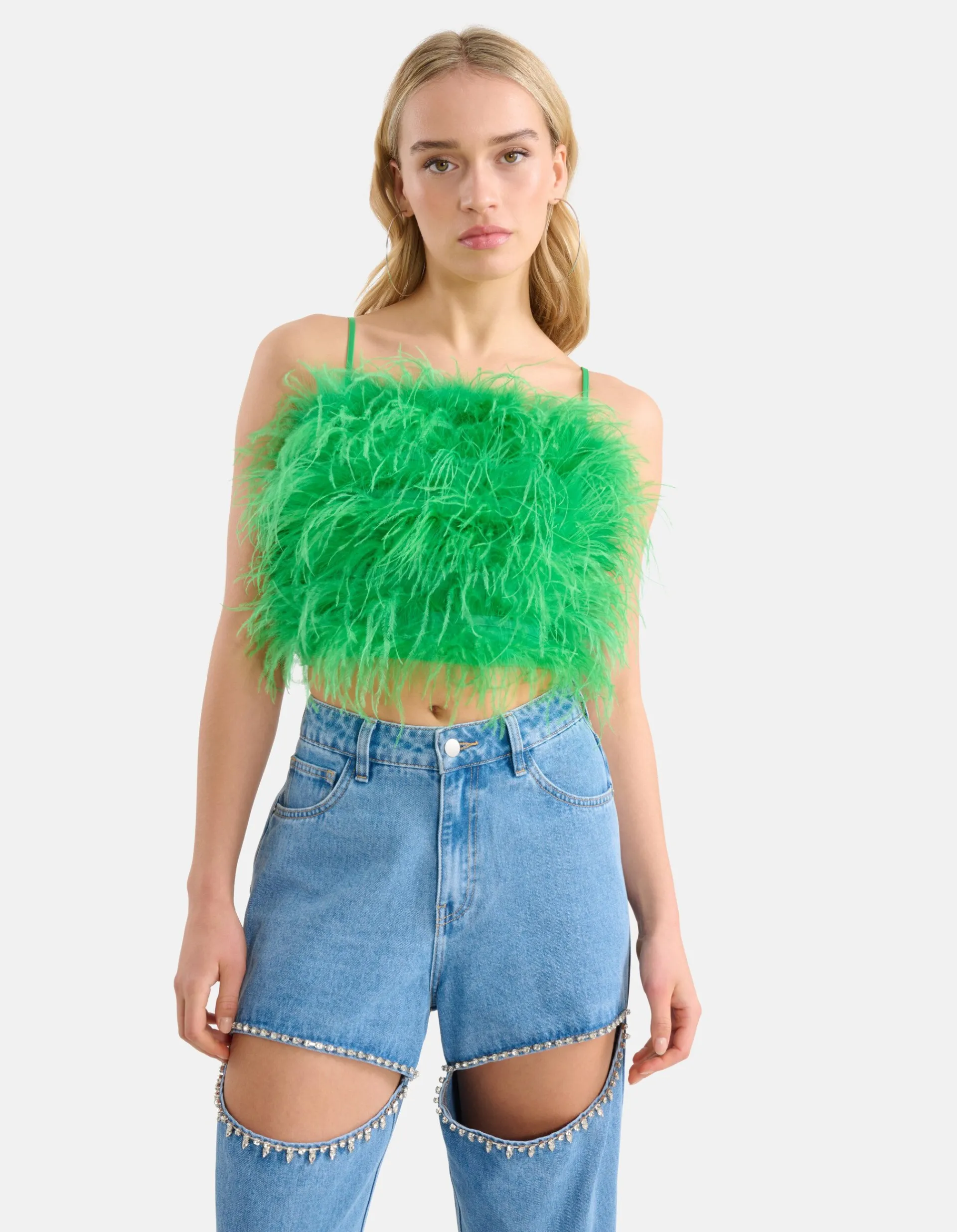 Shoeby Veren Top Groen<DAMES Tops