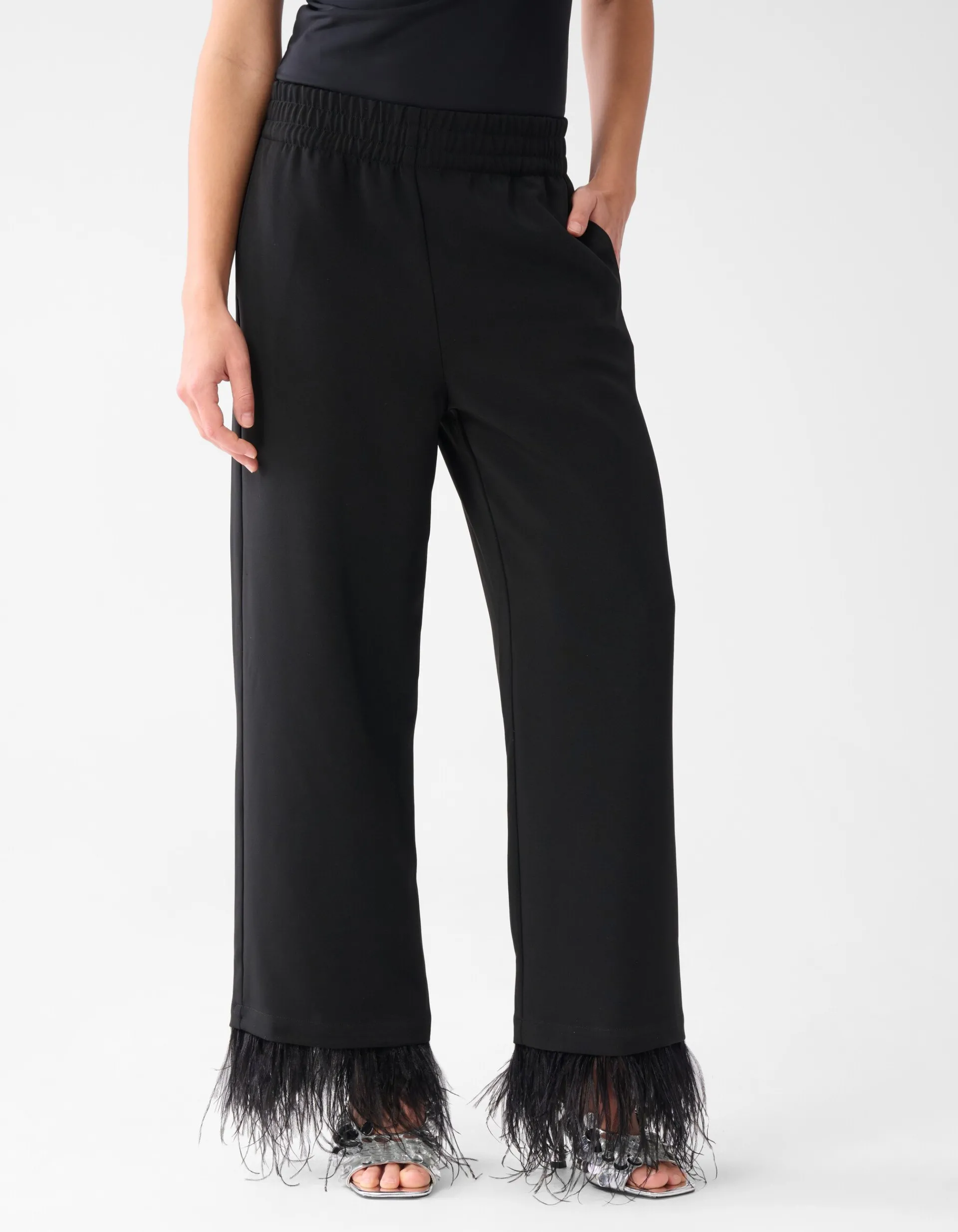 Shoeby Veren Wide Leg Broek Zwart By Lizzy<DAMES Broeken