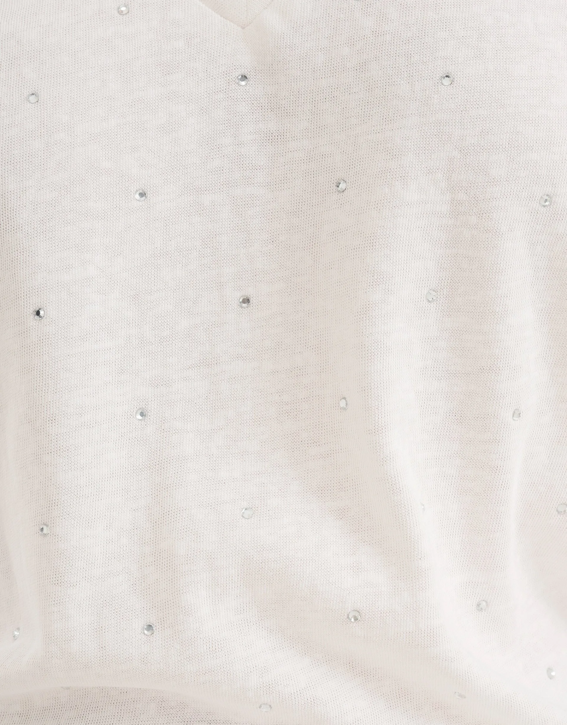 Shoeby V-hals Strass T-shirt Gebroken Wit By Mieke<DAMES T-Shirts