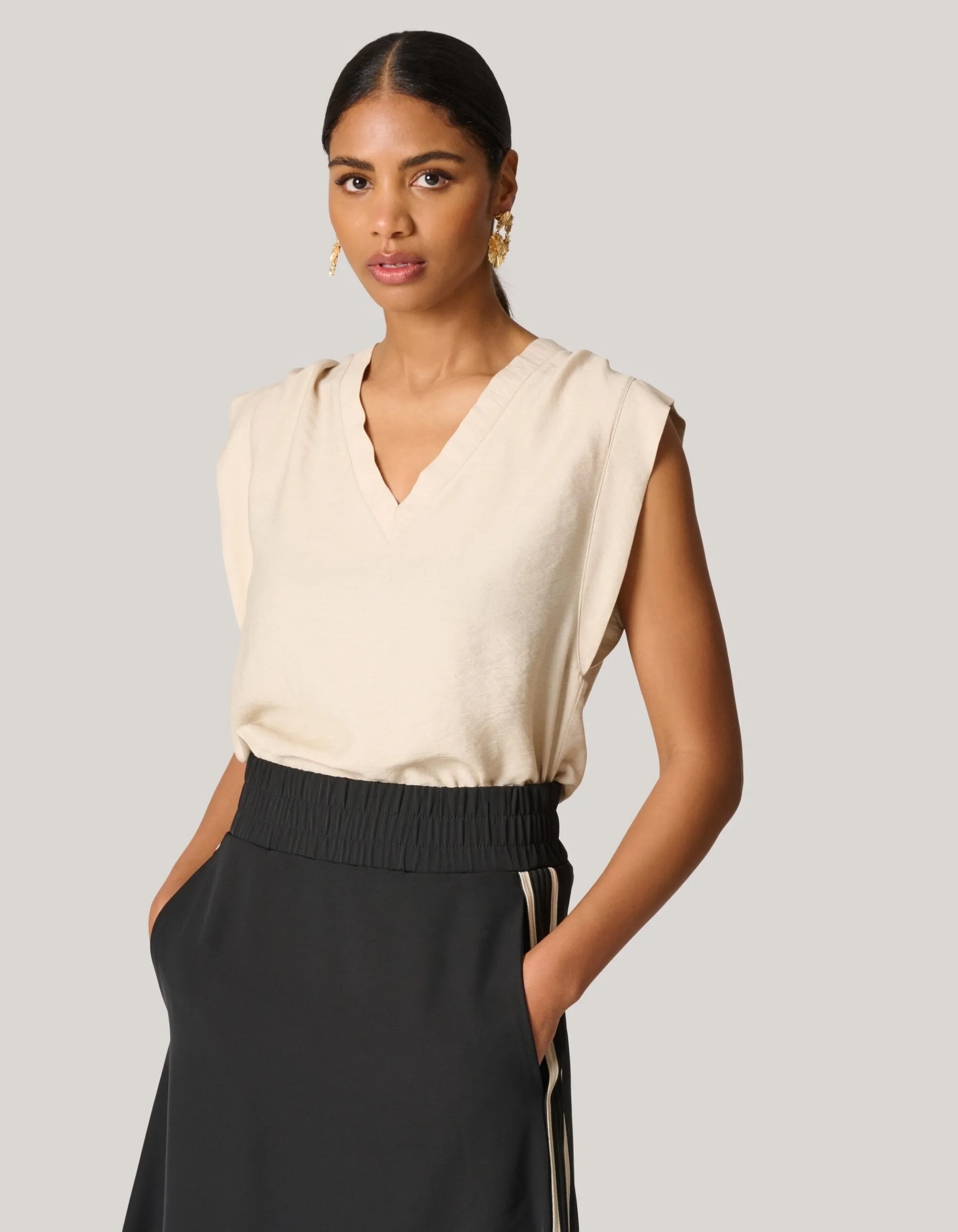 Shoeby V-hals Top Zand<DAMES Tops