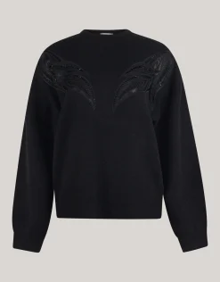 Shoeby Vintage Patch Trui Zwart<DAMES Truien En Sweaters