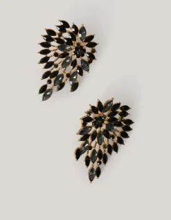 Shoeby Vintage Strass Oorbellen Zwart<DAMES Sieraden