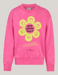 Shoeby Washed Artwork Sweater Roze< Sweaters En Hoodies