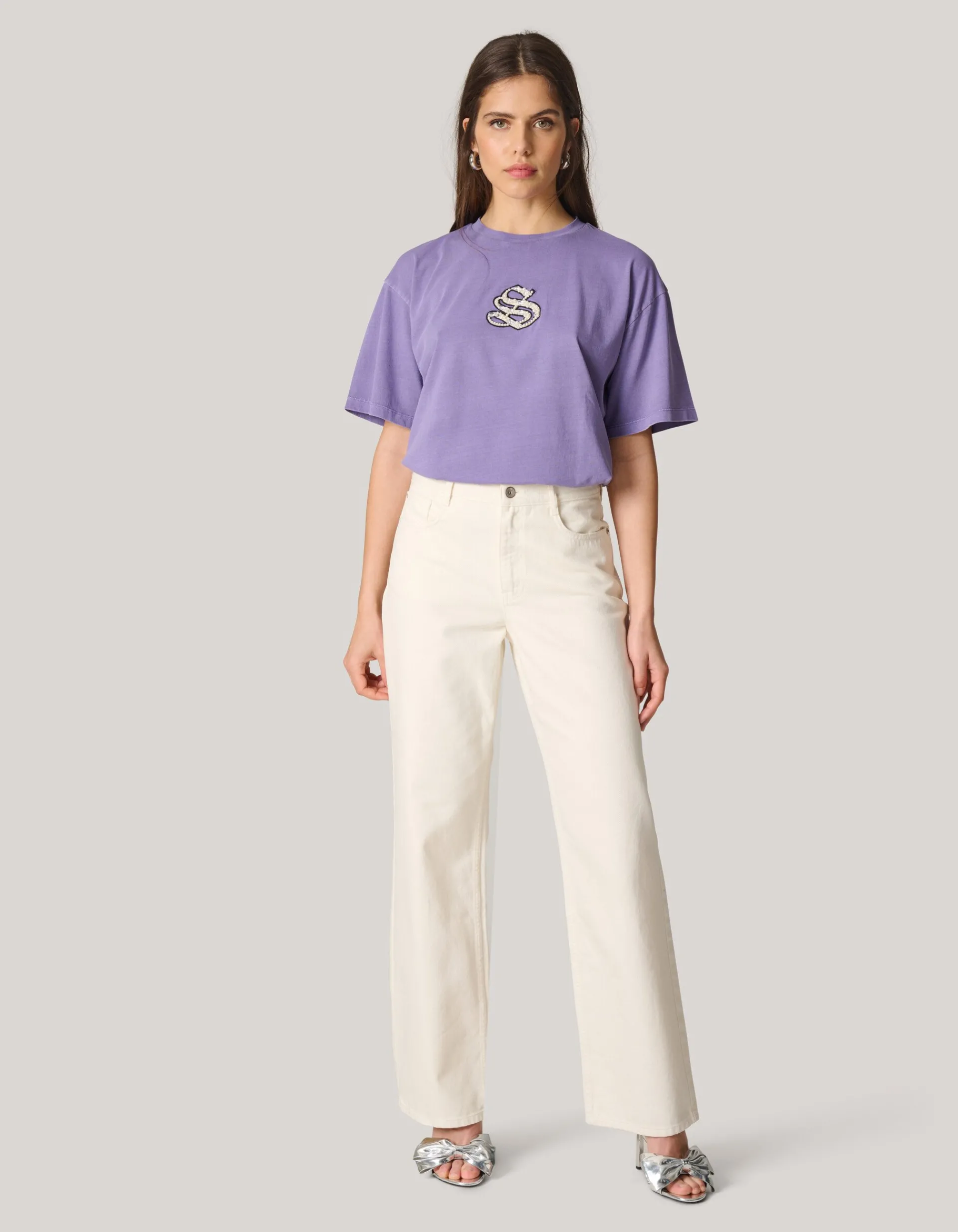 Shoeby Washed Logo T-shirt Paars<DAMES T-Shirts