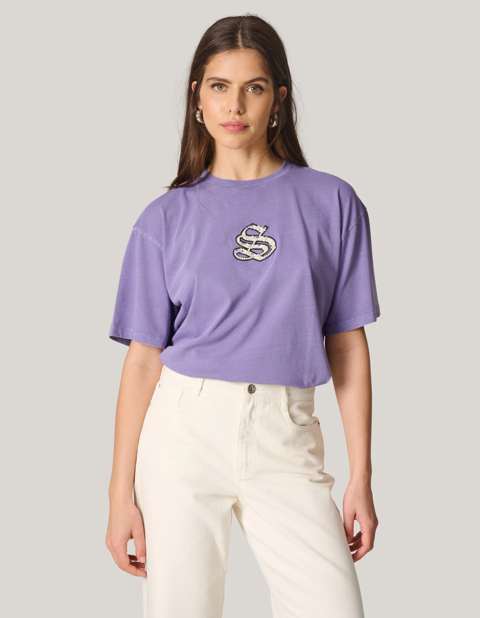 Shoeby Washed Logo T-shirt Paars<DAMES T-Shirts