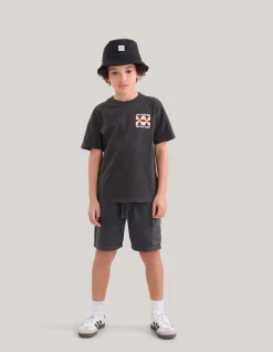 Shoeby Washed Short Donkergrijs< Shorts