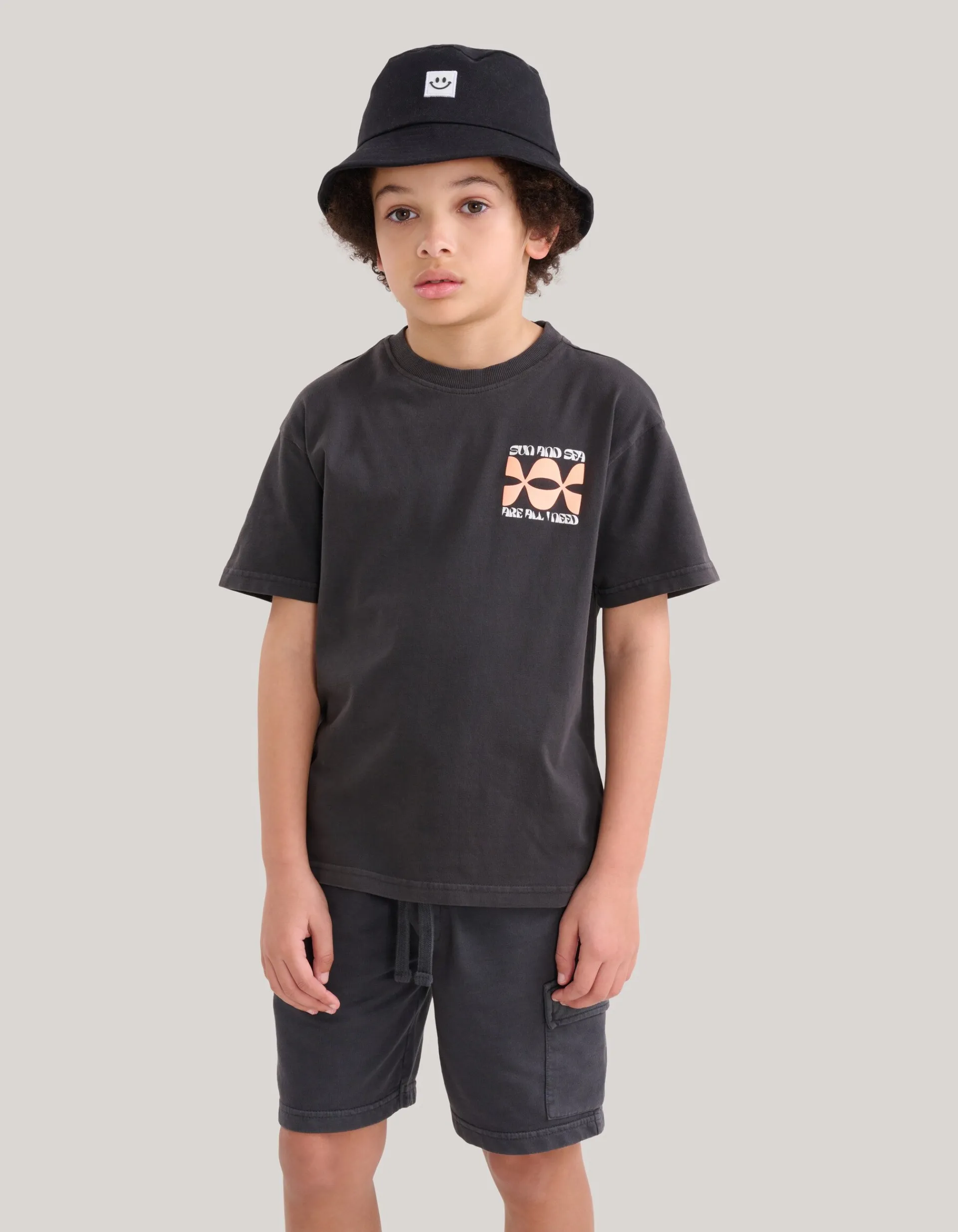 Shoeby Washed Short Donkergrijs< Shorts