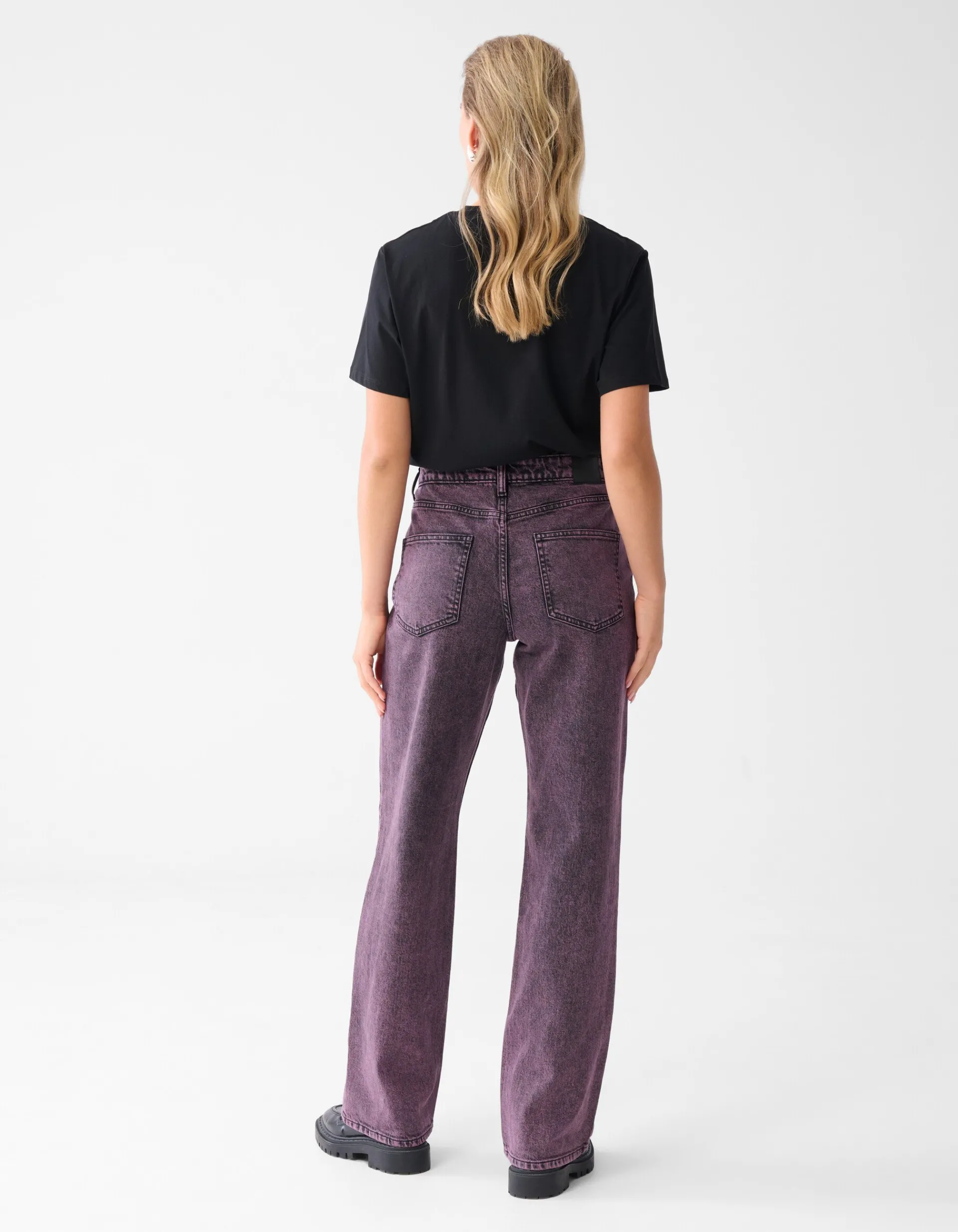 Shoeby Washed Straight Fit Jeans Paars<DAMES Jeans