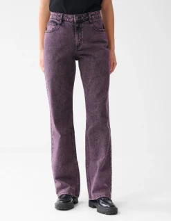 Shoeby Washed Straight Fit Jeans Paars<DAMES Jeans
