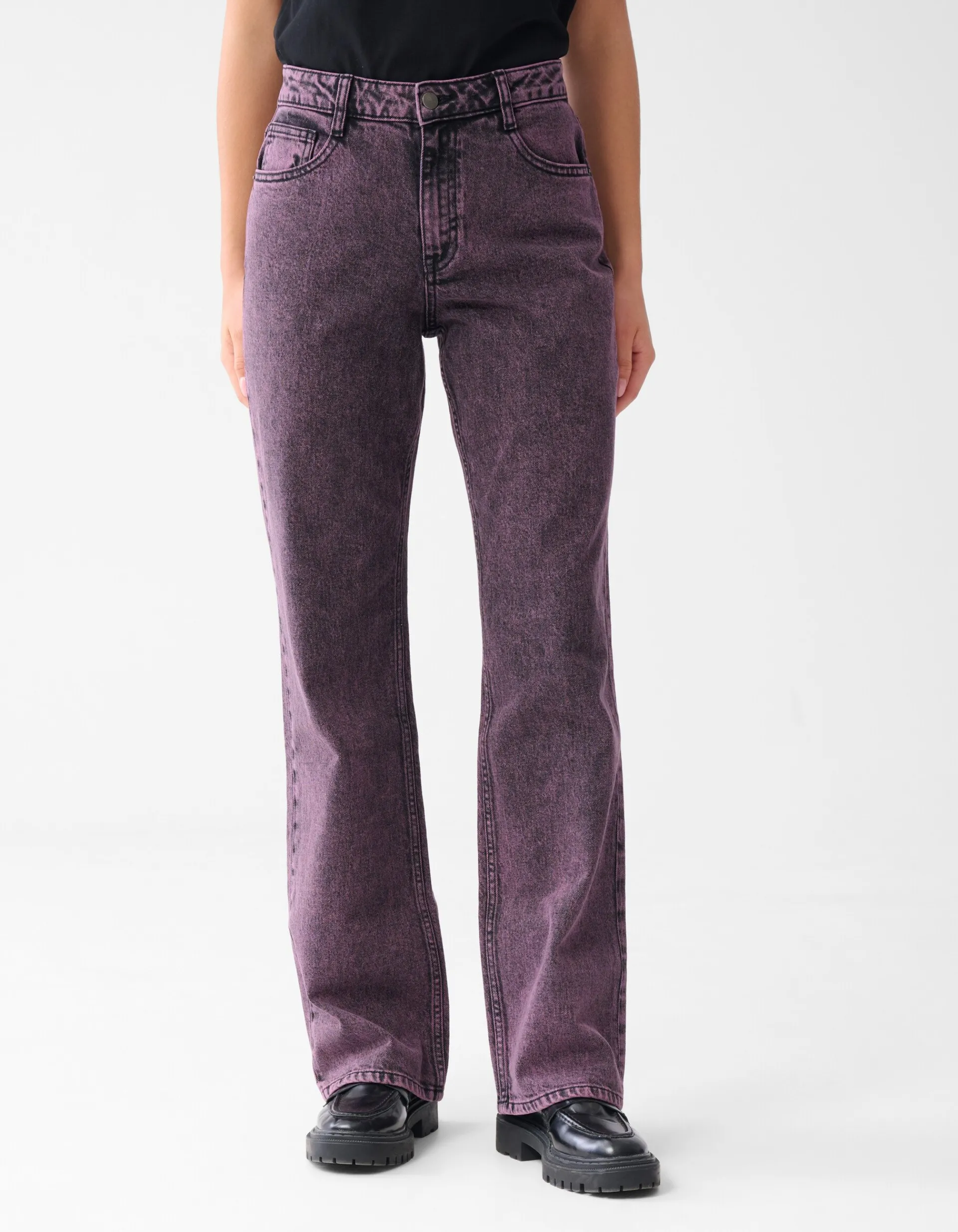 Shoeby Washed Straight Fit Jeans Paars<DAMES Jeans