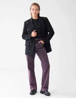 Shoeby Washed Straight Fit Jeans Paars<DAMES Jeans