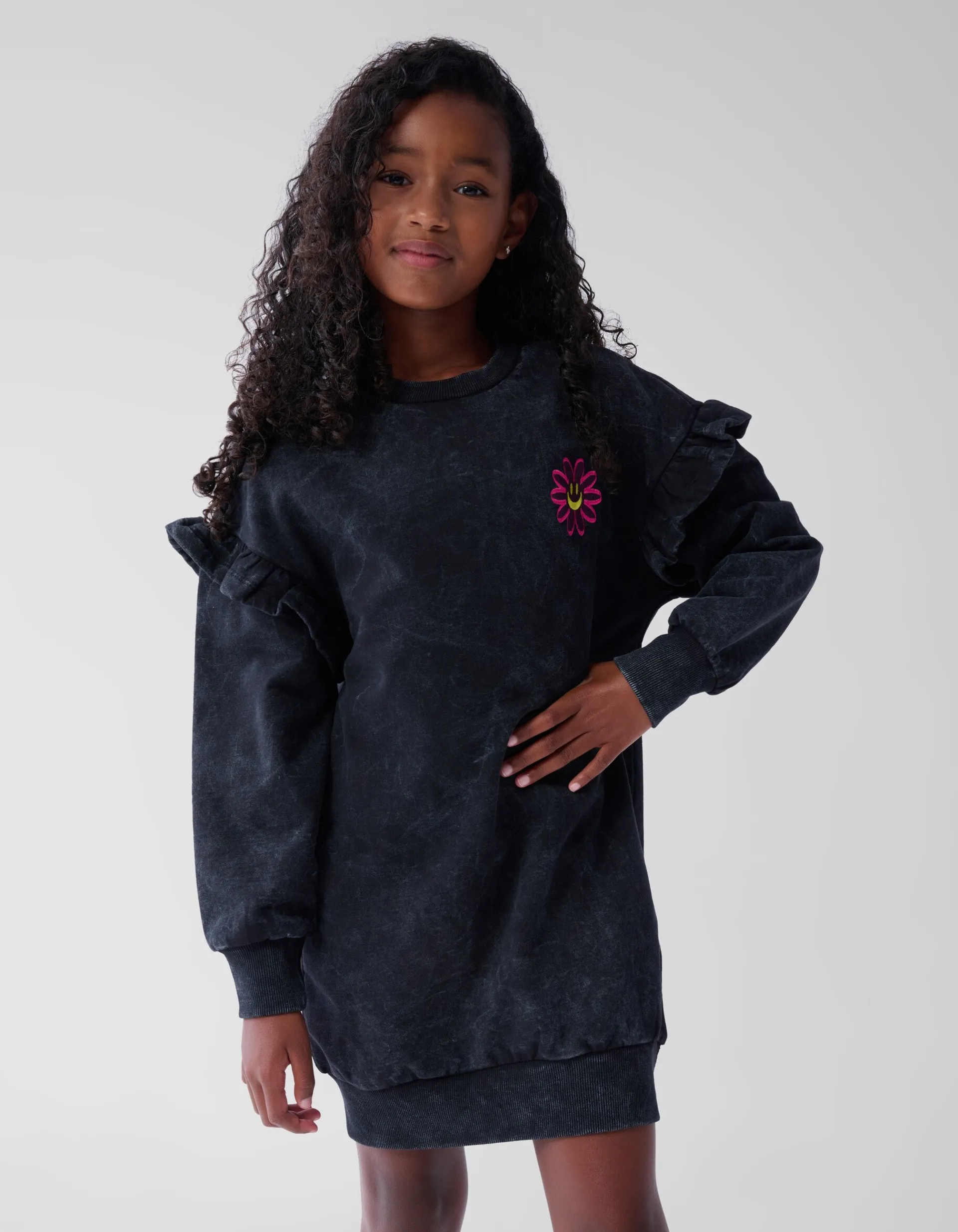 Shoeby Washed Sweater Jurk Donkergrijs< Jurken
