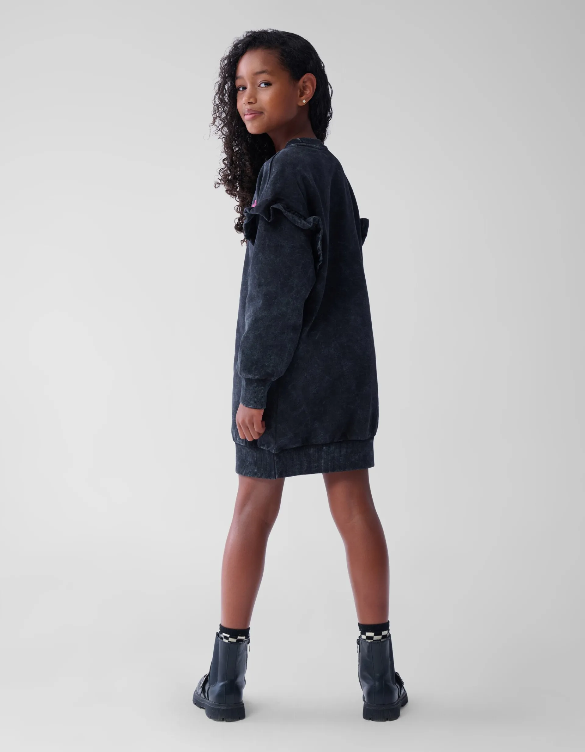 Shoeby Washed Sweater Jurk Donkergrijs< Jurken